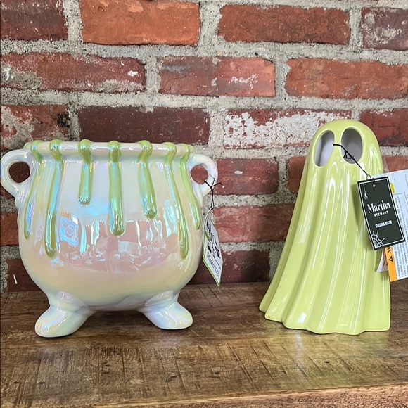 Martha Stewart Green and Cream Ceramic Decor Accents